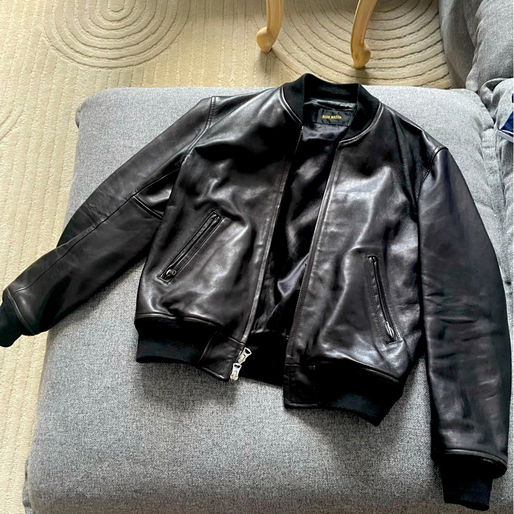 Buck Mason - Bruiser leather bomber jacket